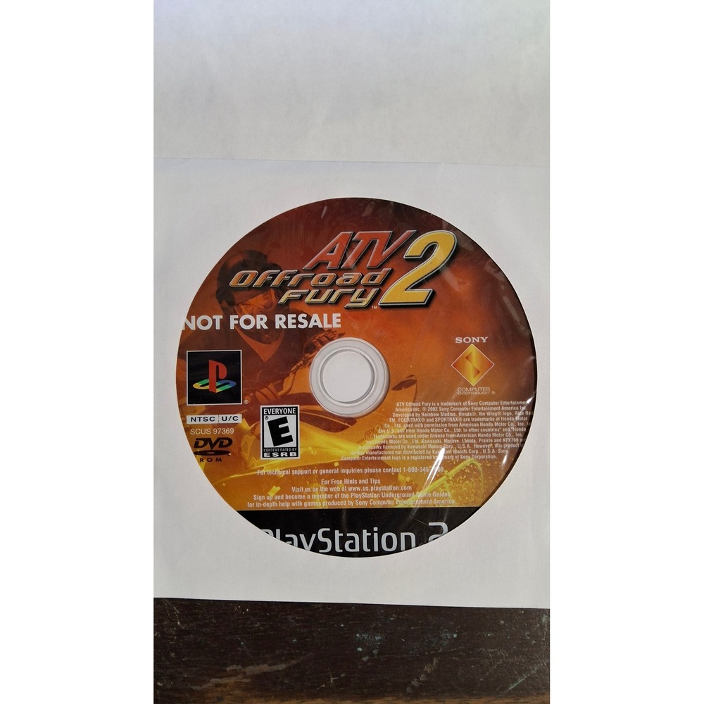 ATV Offroad Fury 2 PS2 Sony PlayStation 2 Not For Resale Promo Dis(B. 8)